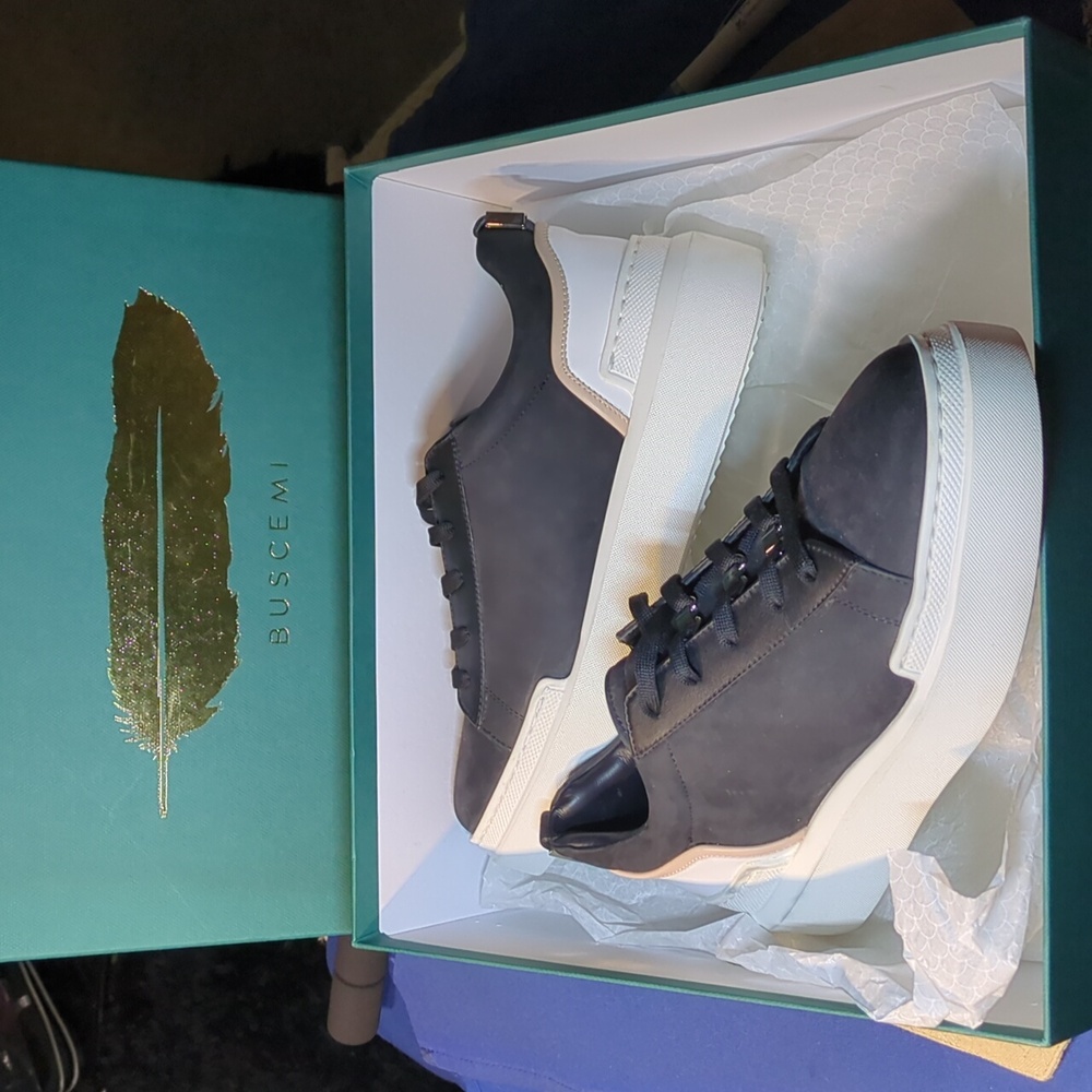 Buscemi Women's NINNA Black Trio Sneakers - White Soles US Size 7 NOW ONLY $60